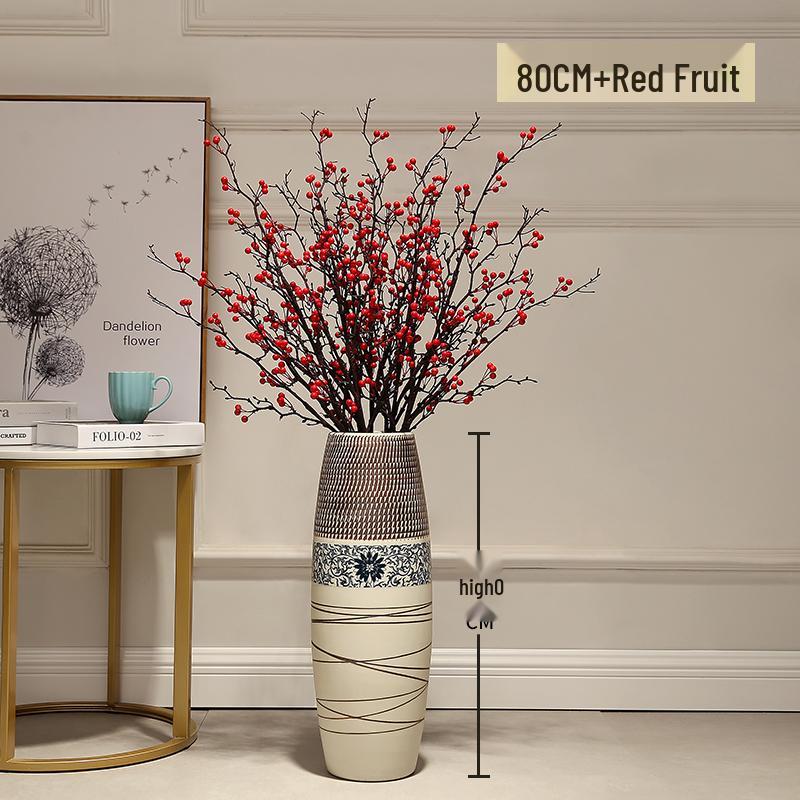 Большая европейско-китайская керамическая напольная ваза для дома и гостиной, цветочный декор