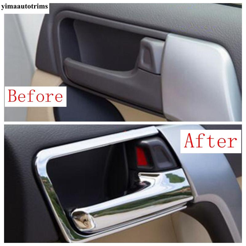 Car Inner Door Handle Bowl Decoration Cover Trim For Toyota Land Cruiser Prado FJ150 2014 - ABS Chrome Accessories Interior