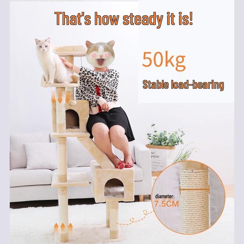 Hoopet Luxury Multi-Level Cat Tree with Condo and Scratching Post