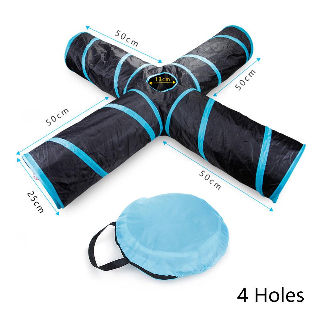 2/3/4/5-ходовой складной туннель для кошек, труба, игрушка-туннель для котят для помещений, игрушка для самостоятельного развлечения питомца, кошка, щенок, отверстие для подглядывания, игрушки для кроликов, хорьков, хомяков