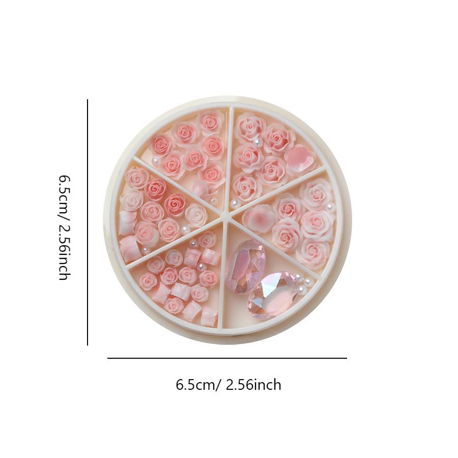 3D-цветы розы и камелии с набором жемчужных бусин, ювелирные аксессуары для дизайна ногтей
