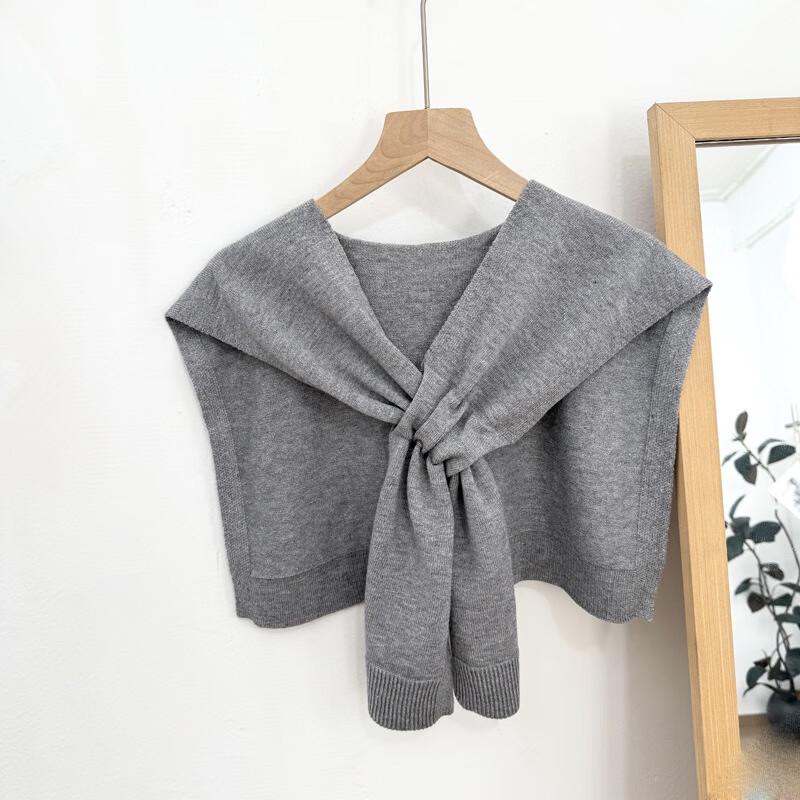 Женская универсальная вязаная накидка на плечи в корейском стиле