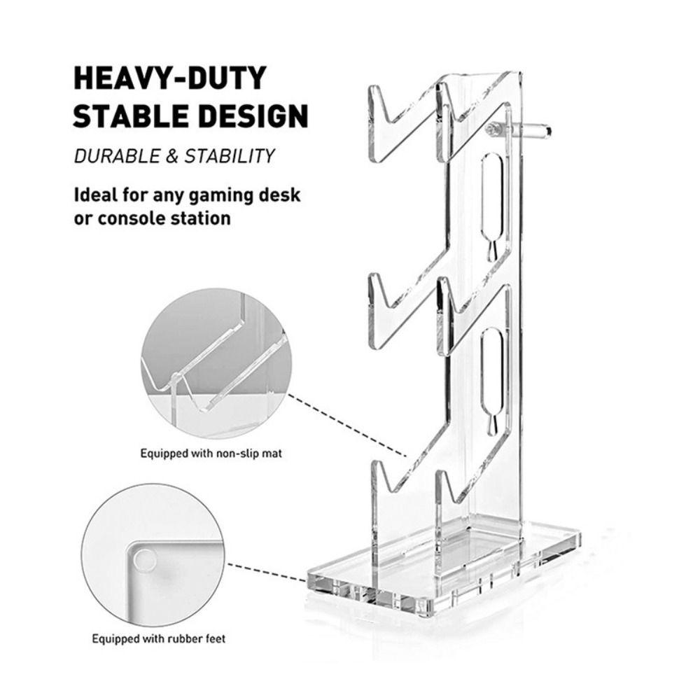 White Game Handle Display Stand Acrylic 3-Layer Controller Holder Durable   Desktop