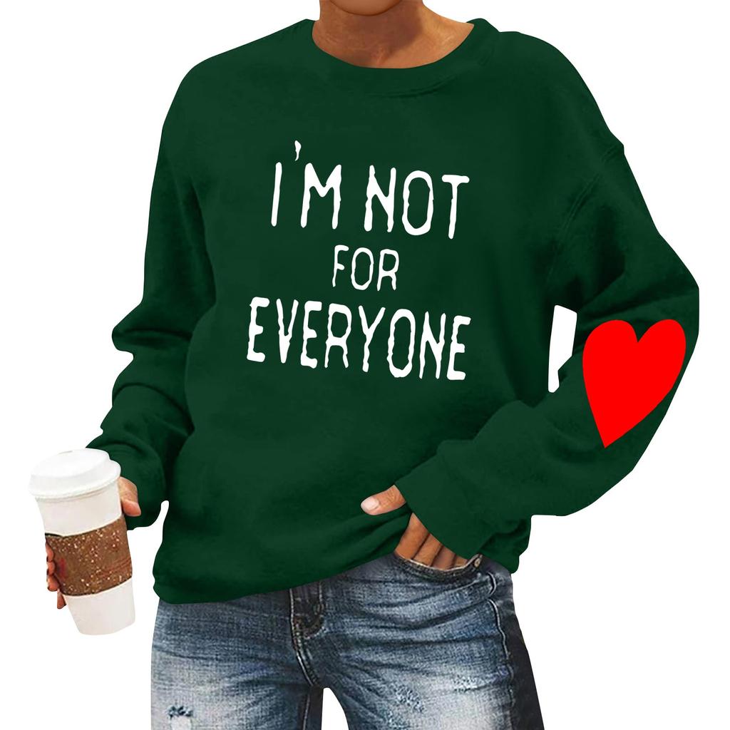 Женская повседневная мода ко Дню святого Валентина с принтом, длинным рукавом, круглым вырезом, толстовки, пуловеры, топы