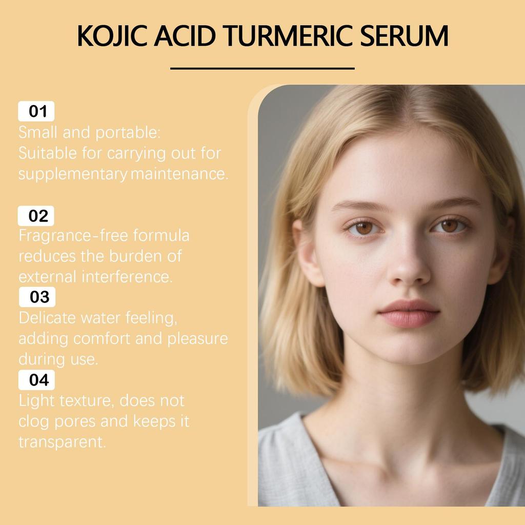 AMZ Kojic Acid Turmeric Serum | Exfoliates Dead Skin | Removes Blackheads | Minimizes Pores | Brightens Skin Tone | Nourishes Hydrating Serum