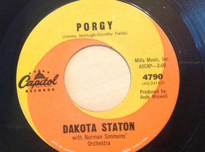 7-дюймовая пластинка DAKOTA STATON - Porgy / On Chapel Hill 4790 Capitol Records США Соул/Фанк Б/у