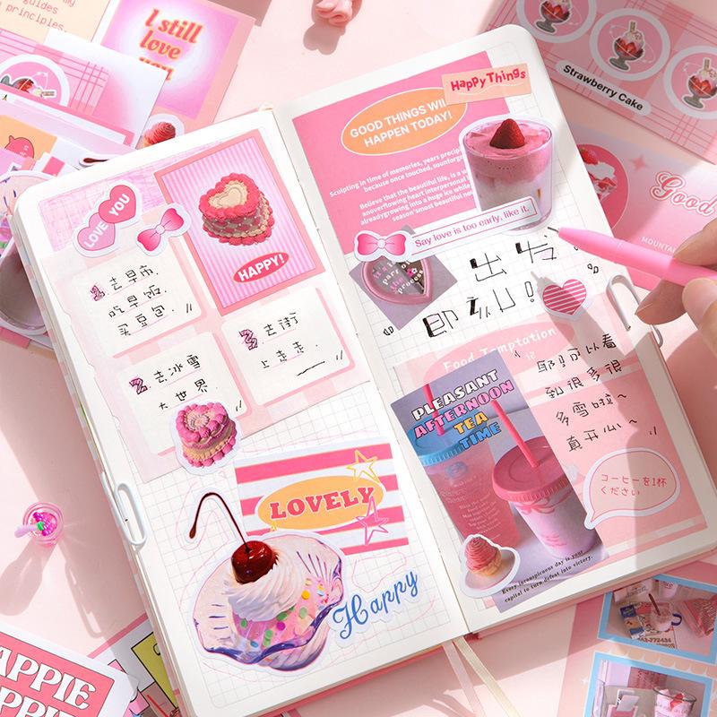 30 листов/компл., наклейка в американском стиле, серия десертов для студентов, кавайная наклейка для торта, канцелярские принадлежности, DIY Декор, наклейка для скрапбукинга и журнала