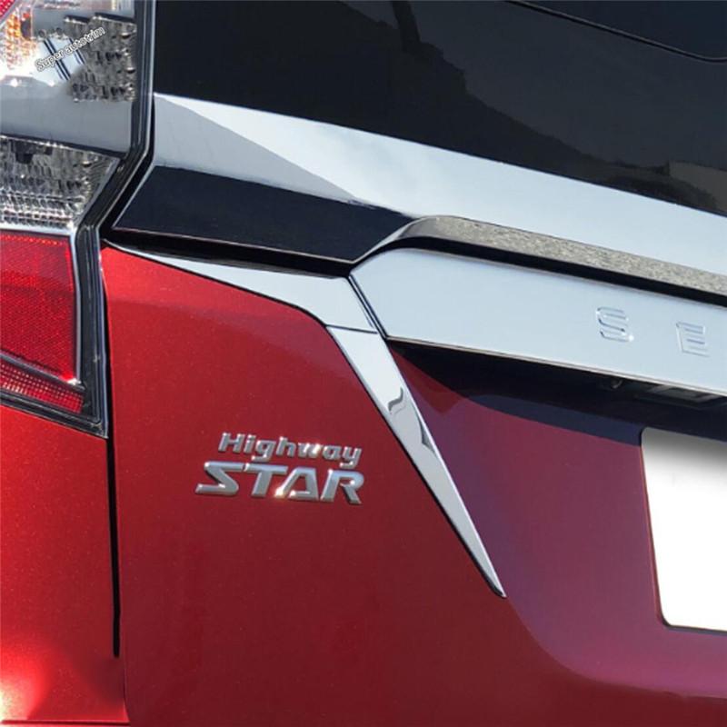 Car Rear Tail Lights Lamps Eyelid Eyebrow Strip Decor Molding Cover Trim ABS Chrome Accessories For Nissan Serena 2016 -