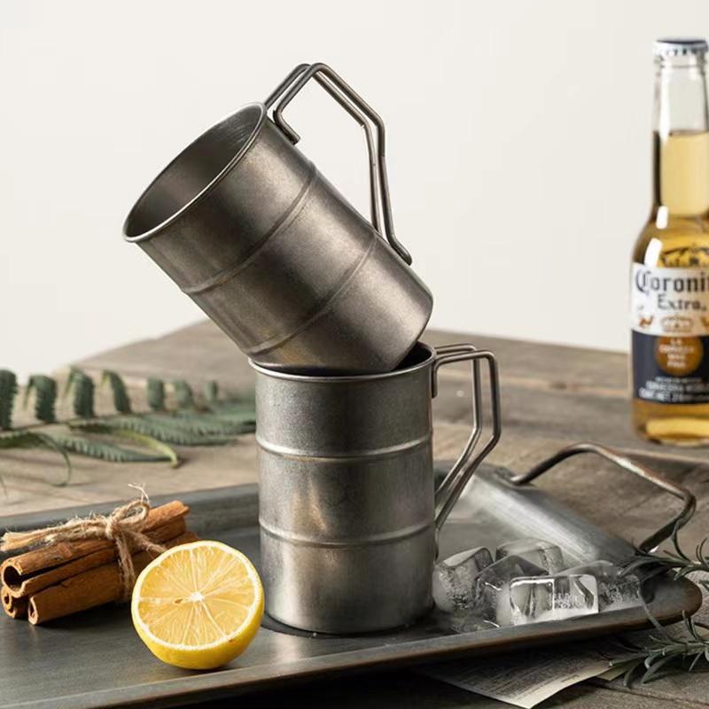 Outdoor 304 stainless steel Marco cup, water cup, industrial style, vintage, creative coffee, camping, picnic, beer cup