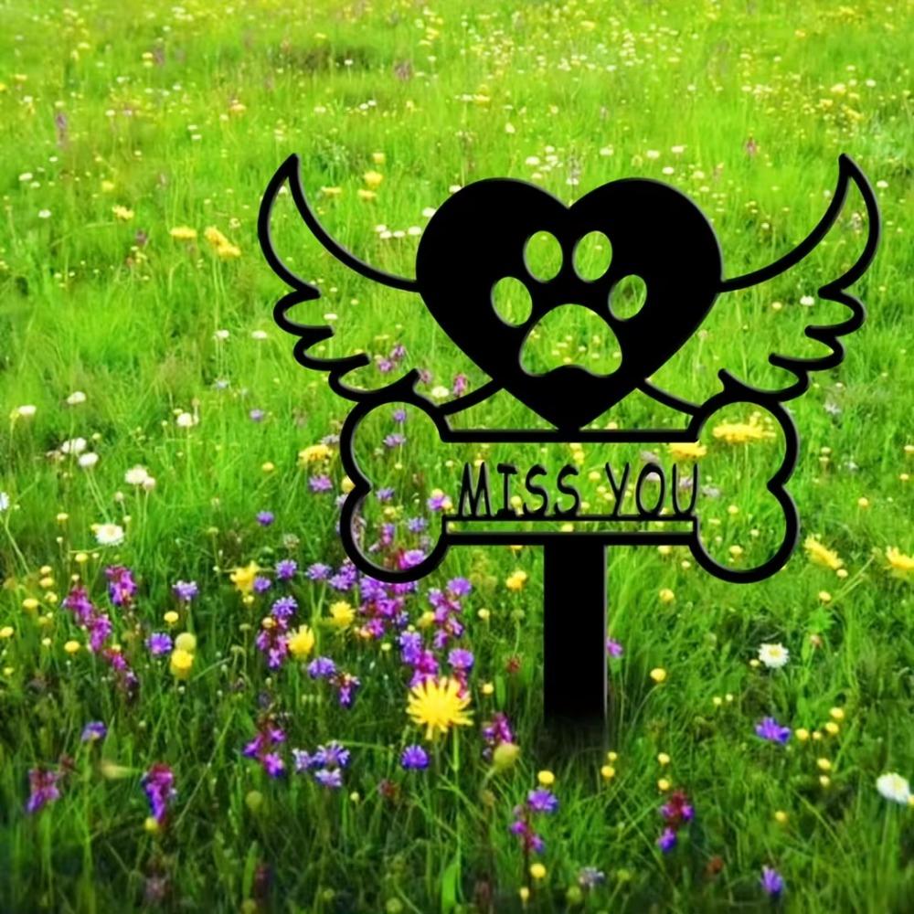 1 шт. Знак-маркер для домашних животных с колышком, элегантный мемориальный садовый декор для домашних животных, продуманный подарок на потерю, стильный могильный маркер для собак/кошек
