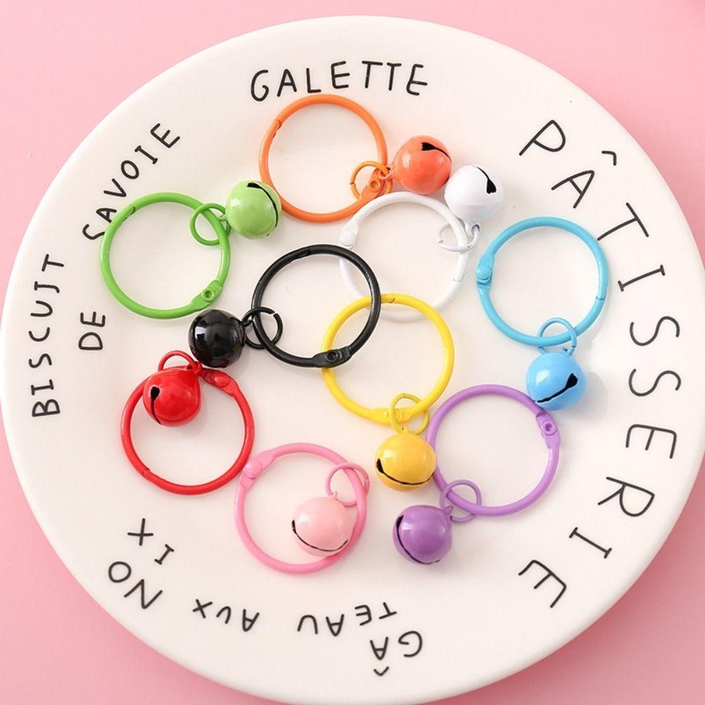 Cute Candy Colors Metal Bells Handmade Colorful Jingle Bell DIY Keychain Pendants Accessories for Decoration