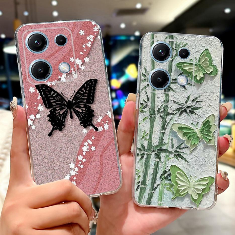 For Xiaomi Redmi Note 14S Case Stylish Butterfly Painted Cover 6.67'' Soft Silicone Phone Case For Redmi Note 14S Note14S Bumper