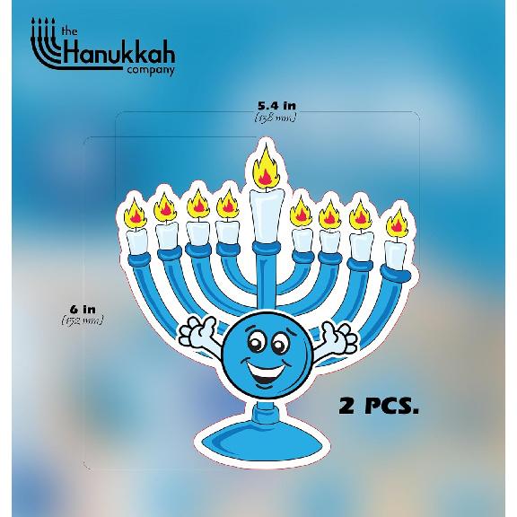 Hanukkah Swirl Decorations - 15 Foil Swirls with Menorah, Dreidel and Star Cutouts - Blue and White Chanukah Decor