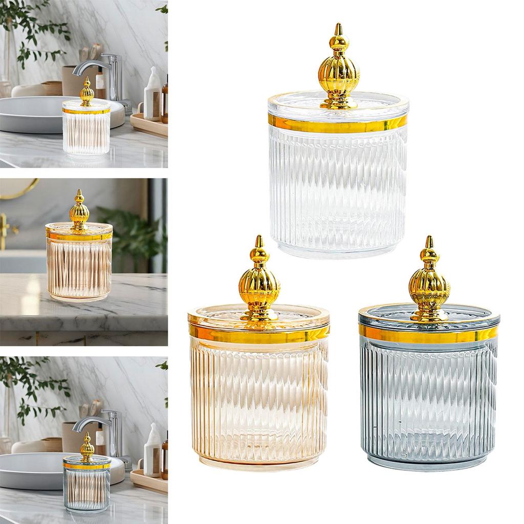 Cotton Swab Storage Box Dustproof Makeup Tool Case Multipurpose Cotton Ball Holder for Bathroom Home Dresser Living Room Bedroom