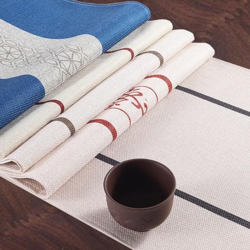 Высококлассный водонепроницаемый настольный флаг, выбранная хлопково-льняная ткань, декоративная скатерть для чайного ТВ с кисточками, золотая дорожка для столов