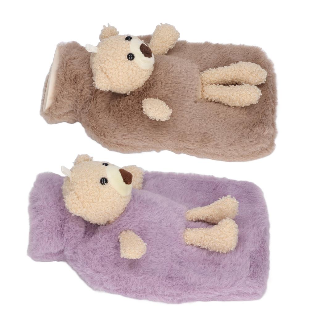 Hot Water Bag Multifunctional 1000ml Capacity Wide Mouth Cute Cartoon Hot Water Bottle for Homes Off