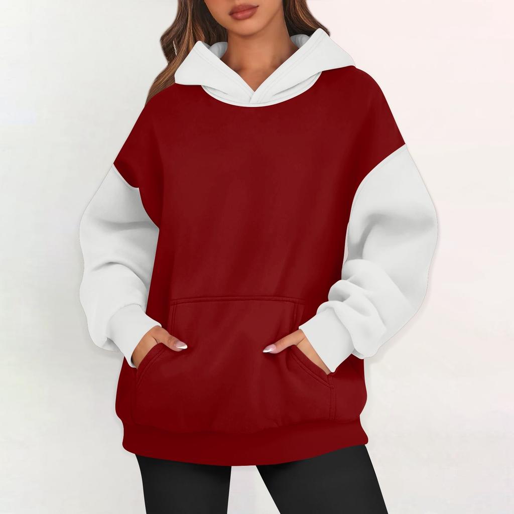 Womens Oversized Sweatshirts Fleece Hoodies Long Sleeve Pullover Outfits With Pocket