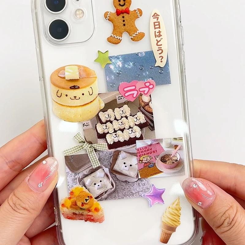 30 Pages Ins Retro Cute Dessert Cake Decorative Stickers Book Scrapbooking Phone Case DIY Journal Collage Material Sticker Gift