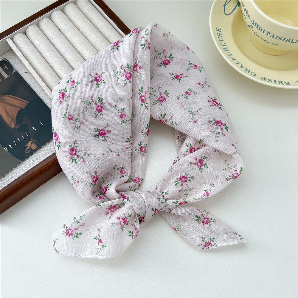 Маленький квадратный шарф из хлопка и льна, шелковый шарф, женский, весна и осень, новый стиль, художественный и универсальный, модный, темпераментный шарф-повязка на голову