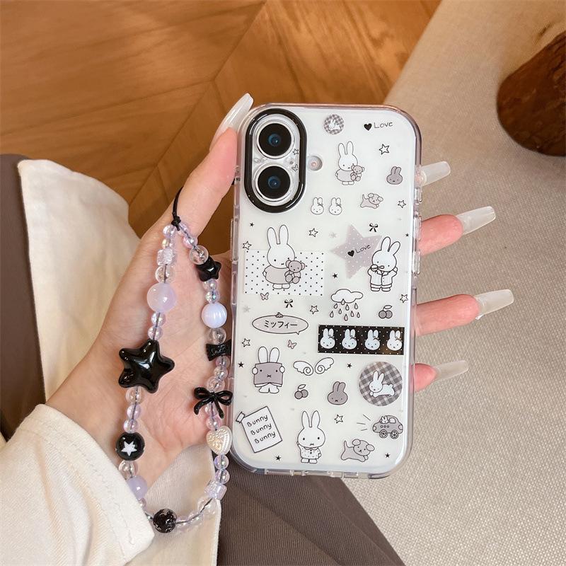 Cute Rabbit Stickers with Cartoon Wings for iPhone 17/16 Pro Max/15 Pro Cases