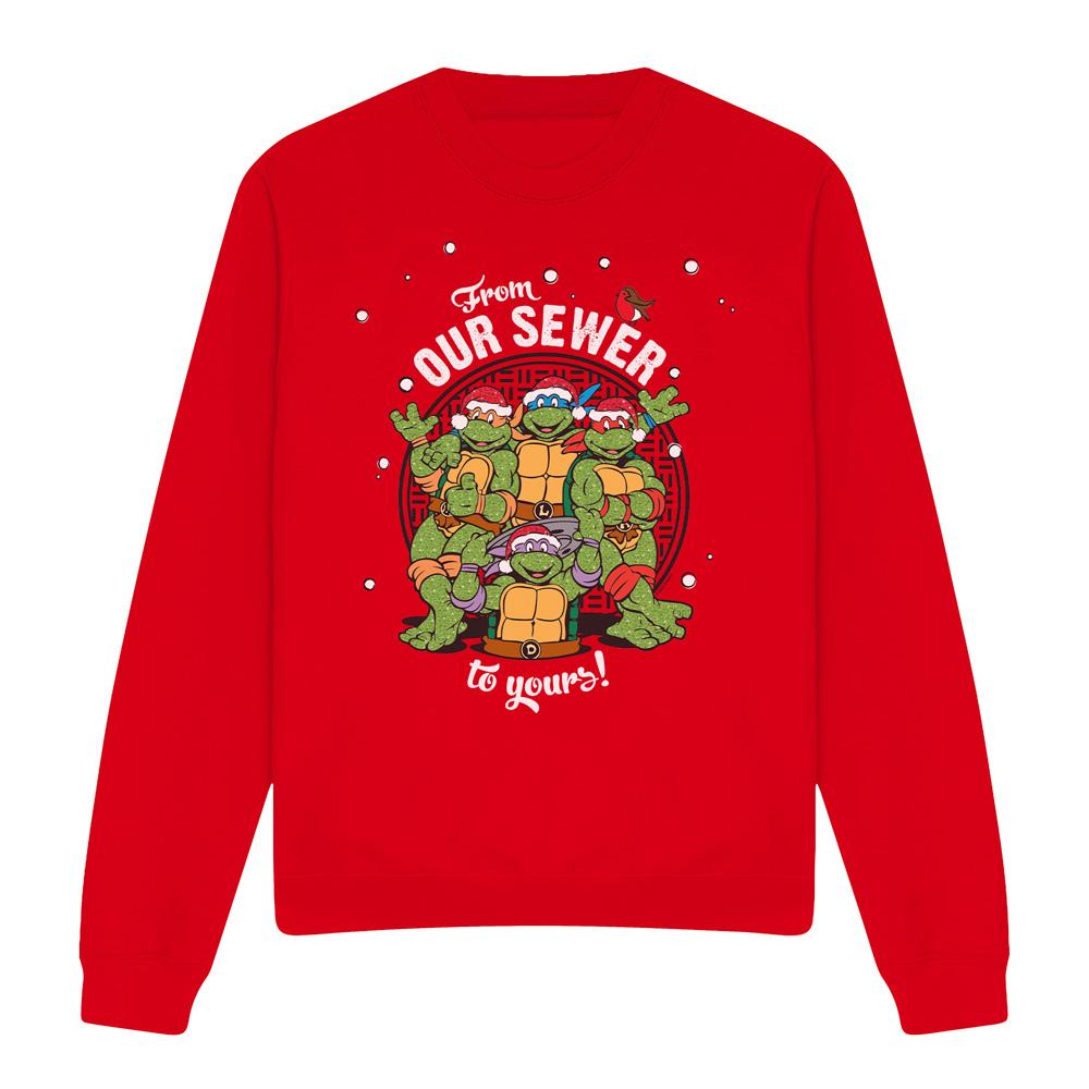 Teenage Mutant Ninja Turtles Unisex Adult Merry Christmas From Our Sewer Sweatshirt