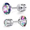 European & American Rhinestone Barbell Earrings: Double-Head Titanium Steel Ear Studs