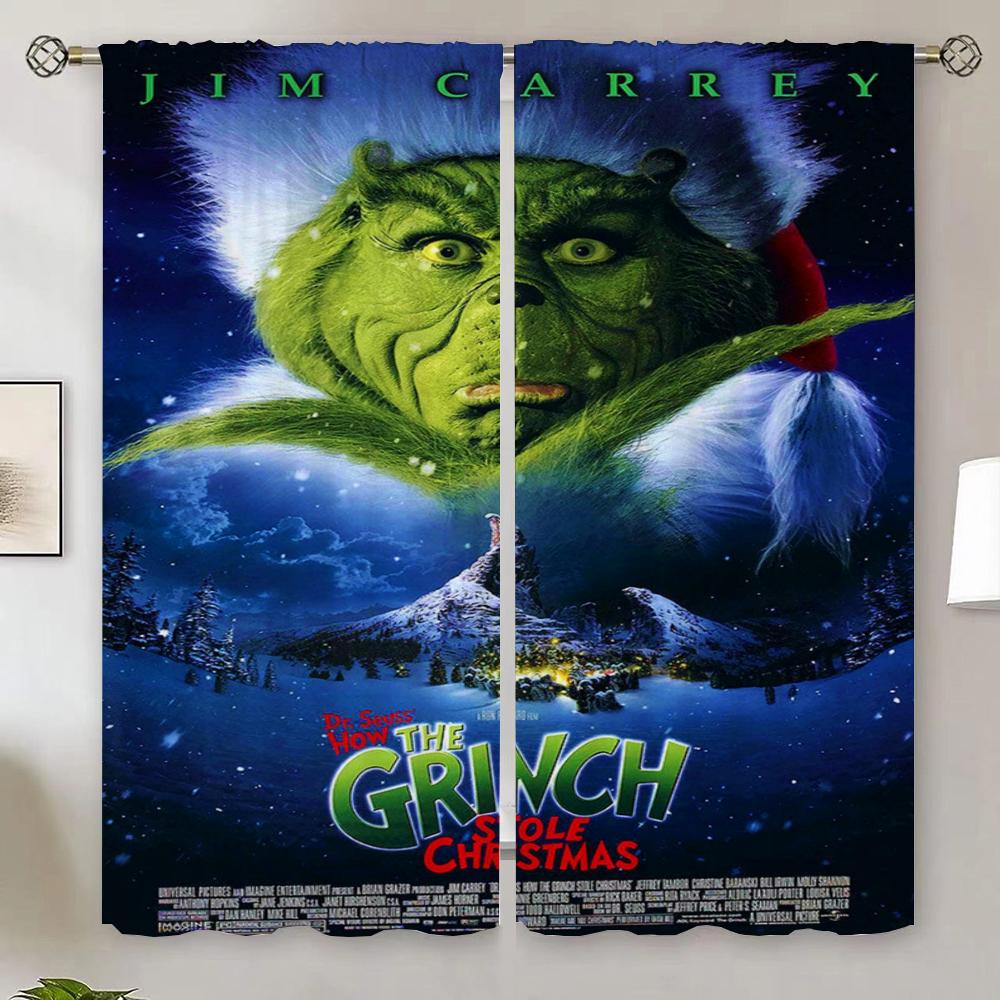 The-Grinch Шторы для гостиной, двери, спальни, затемняющие шторы, салон, 2 шт., щупальца, покрывало, подхваты для штор, жалюзи