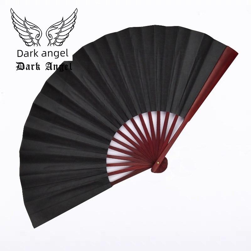 Handmade Retro Bamboo Folding Fan for Men, Fan, Mysterious Black Hollow Bamboo Fan, Simple Everyday Bamboo Fan