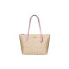Сумка на плечо Tote с молнией 30 Стиль Resort Сумка-тоут Сумка для покупок PVC с кожей большого размера женская светло-хаки с вишнево-розовым