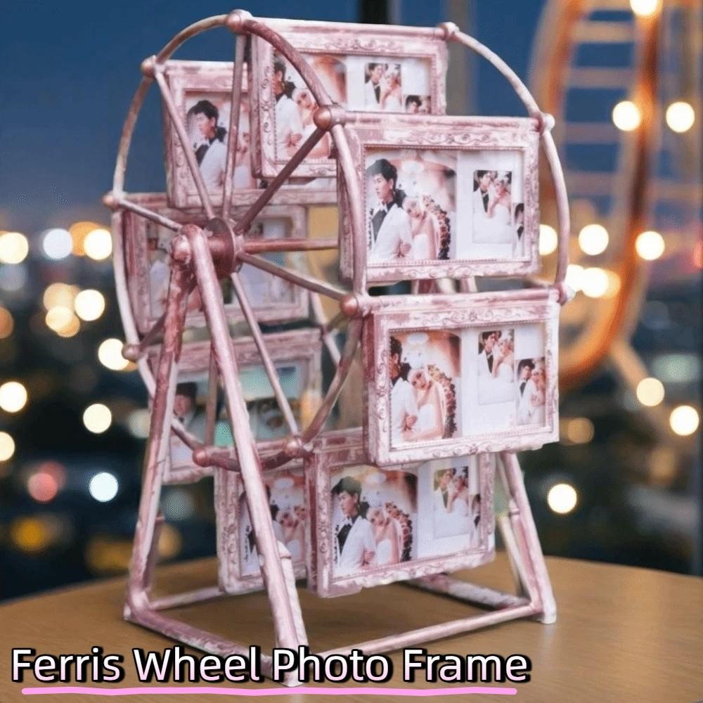 12 Picture Slots Rotatable Photo Frame 360° Spin Photo Display Shelf Birthday Gift