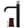 G1/2 Copper Bathroom Wash Basin Faucet Hot Cold Mixing Water Tap with Curved Spout White