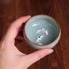 Longquan Celadon Handmade Crackle Glaze Teacup 60ml Golden Fish Design Chinese Kungfu Tea Set Porcelain Cup