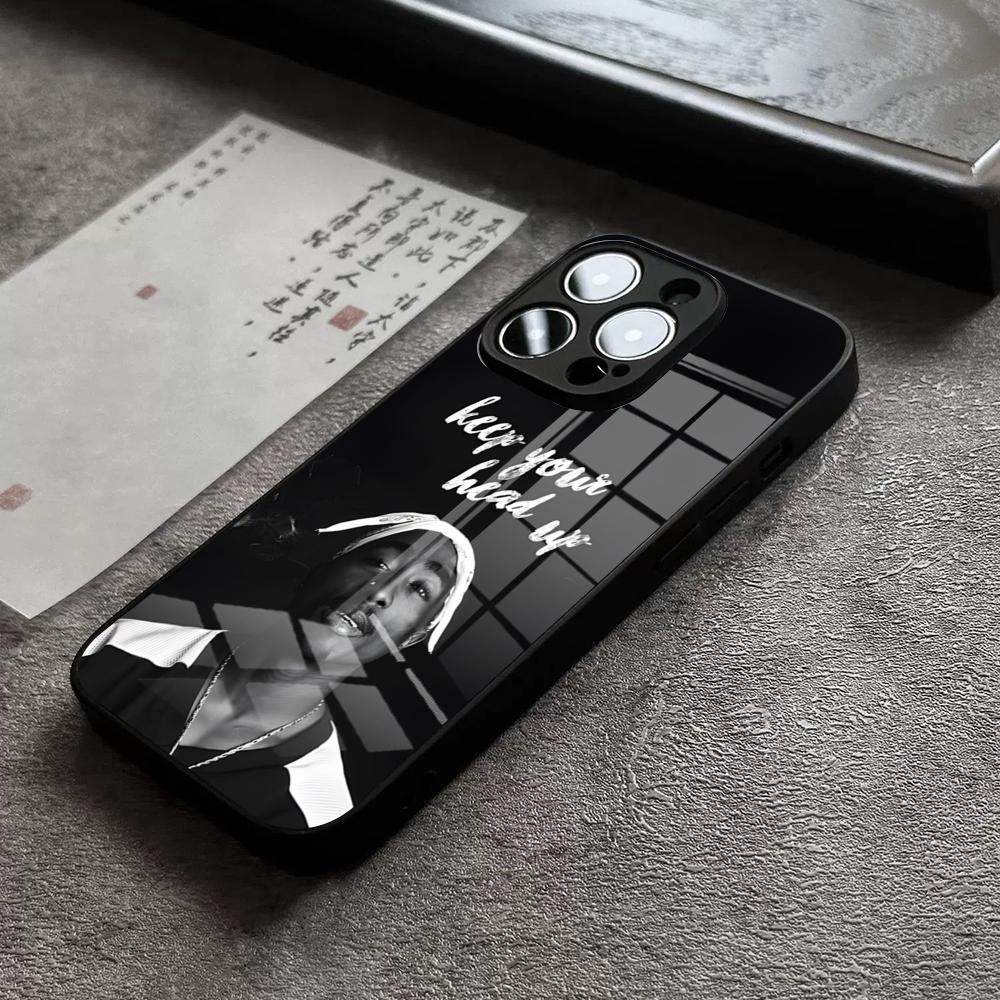 Рэпер 2pac Певец Тупак 2 Чехол для телефона Для 17 Pro Max IPhone 16 Pro 15 12 11 13 Mini X XR XS 14 Plus SE Стеклянная крышка