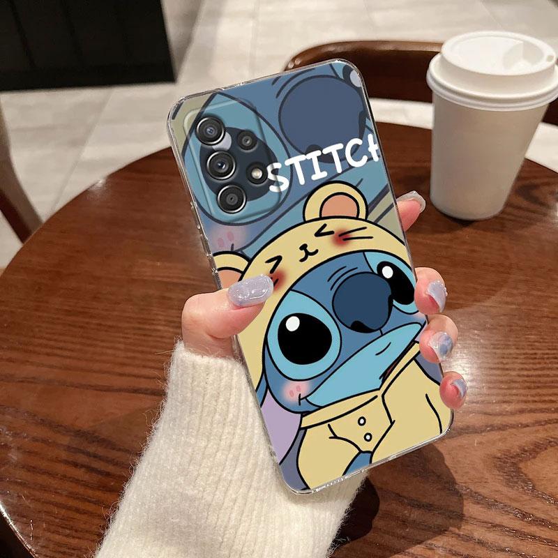 Clear Case For Samsung Galaxy A57 A37 A56 5G A36 Cases A55 A54 A35 A26 A07 A17 A16 A06 A34 A15 Soft Shockproof Cover Cute Stitch
