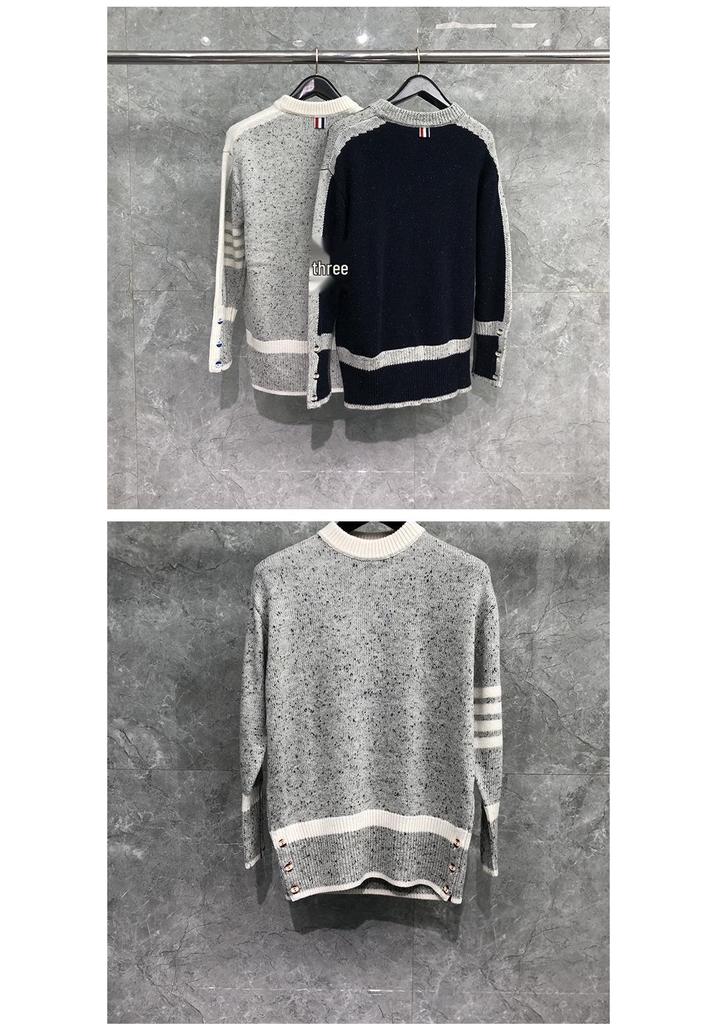 TIME BREATHE Women's Autumn Sesame Patchwork Sweater – Soft, Fluffy French Knit with Round Neck
