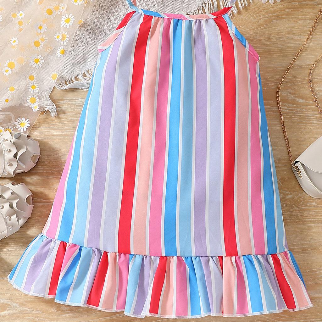 Платье-халтер в цветную полоску для девочек от 9 месяцев до 5 лет