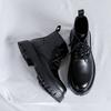 Мужские повседневные оригинальные кожаные ботинки черные приливные туфли на платформе ковбойские осенне-зимние ботинки для бизнеса офиса платья до щиколотки боты мужские