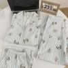 2024 Cloud Cotton Blue River Puppy Pajamas - Women's Summer Short Sleeve Homewear Set