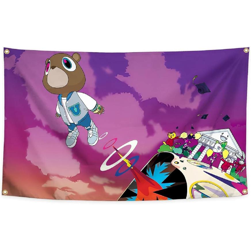 YOYNIIRE Kanye West Flag 3X5 Ft Tapestry Funny College Bedroom Room Dorm Wall Decoration Party Poster Gift YE Banner With 4 Brass Grommets