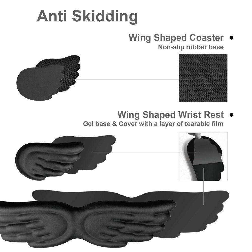 Angel Wing Mouse Pad Memory Foam Keyboard Palm Rest New Wrist Support  for Office and Gaming