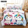3D Cartoon Unicorns Beding Sets Duvet Cover Set With Pillowcase Twin Full Queen King Bedclothes Bed Linen