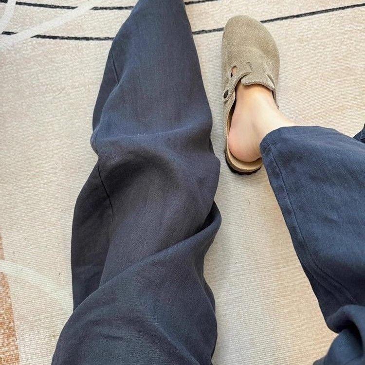 Расклешенные брюки с высокой талией, женские, свободного кроя, драпированные, утягивающие, повседневные, зауженные, прямые брюки, тонкий фасон