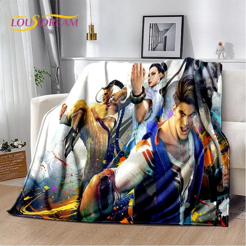 Ретро Игровой Street Fighter Геймер Мягкое Плюшевое Одеяло, Фланелевое Одеяло Плед для Гостиной Спальни Кровати Дивана Пикника Покрытие