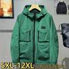 Men's Plus Size Windproof Hiking Jacket Spring and Autumn Oversized Outdoor Coat 5XL-12XL