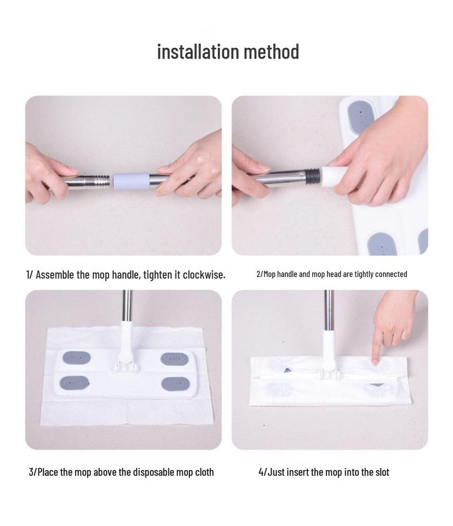 Electrostatic Dust Mop: Wash-Free, One-Time Use, Wet & Dry Flat Mop for Efficient Household Cleaning