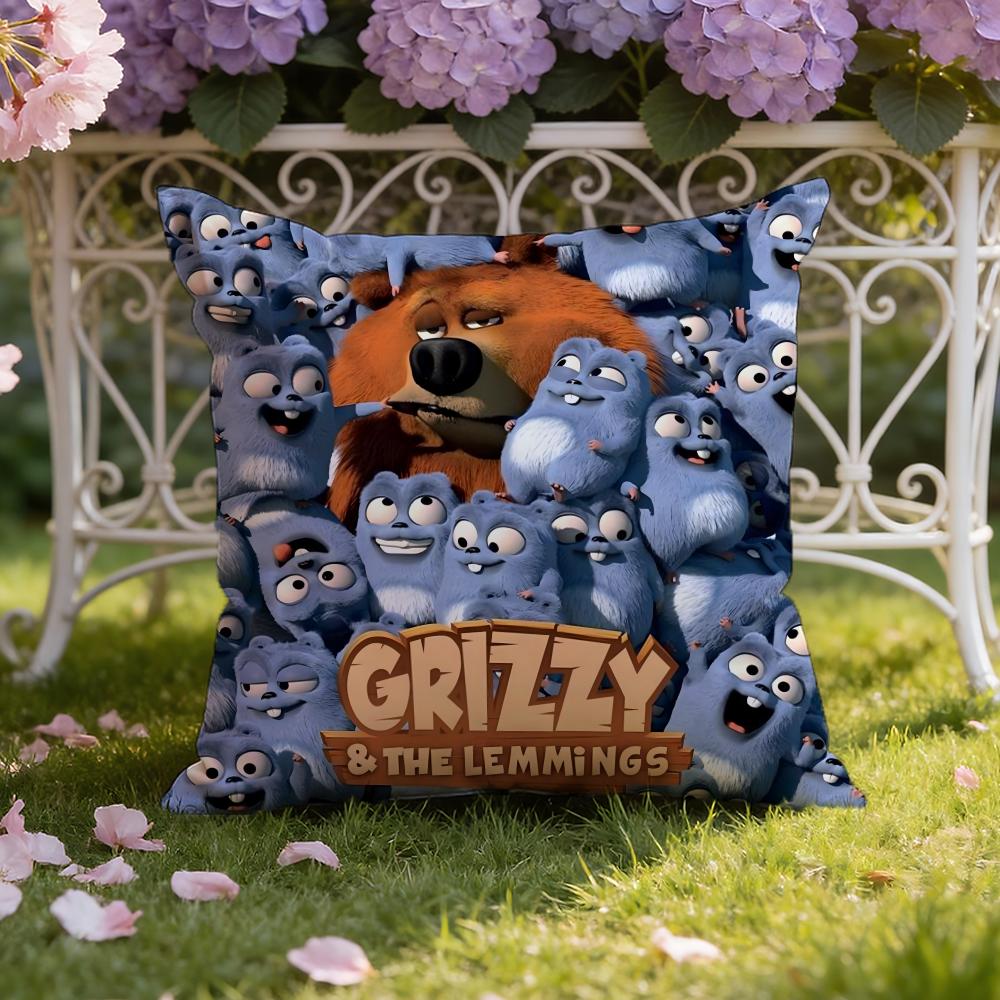Чехол на подушку G-Grizzly и L-Lemmings, двойного назначения для дома и автомобиля: Двусторонняя конструкция для максимального комфорта