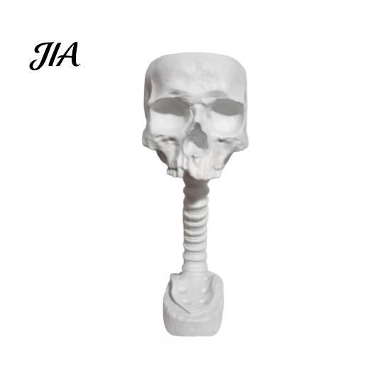 Gothic Skull Planter for Succulents Pothos, Creative Skeleton Flower Pot with Vintage Metal Style Cemetery Art Spine Column, Foliage Plant Container