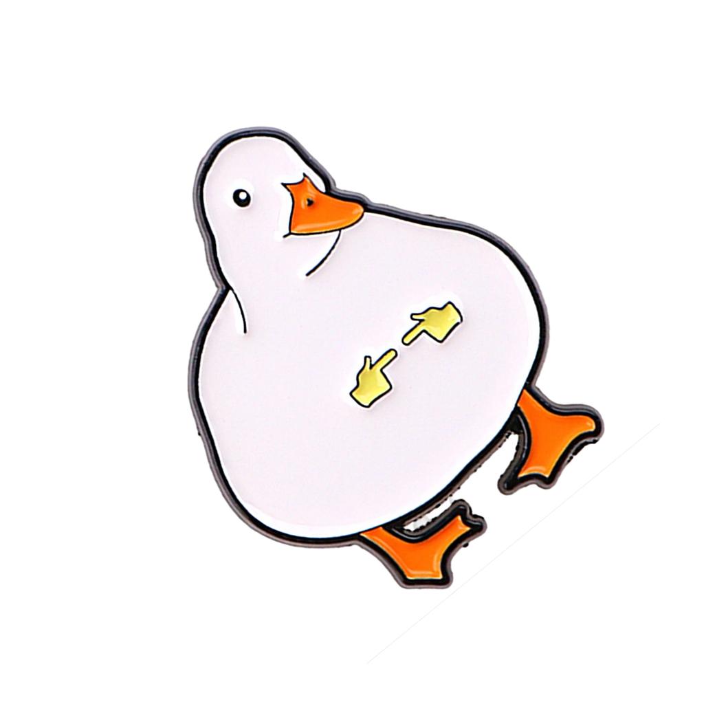 Значок в форме животного, брошь ручной работы из сплава «Утка» для женщин, элегантная булавка на лацкан, стильный аксессуар для вечеринок и свиданий