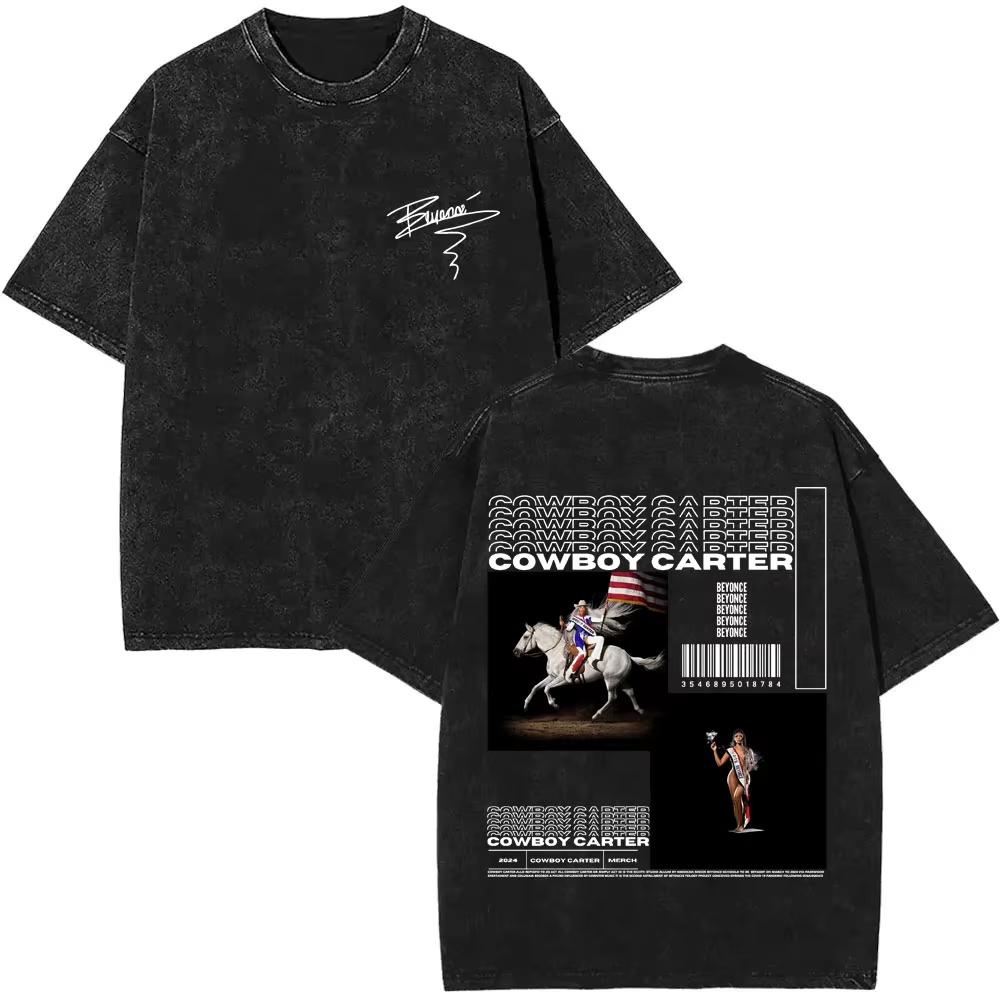 Retro Washed Beyonce Renaissance World Tour Tshirt Album Concert Music Tshirts Mens Women Casual Cotton Vintage T Shirts