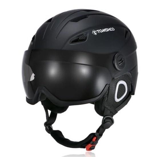 TOMSHOO ski helmet goggles lightweight snowboard 2-in-1 visor removable set unisex snow sports helmet.